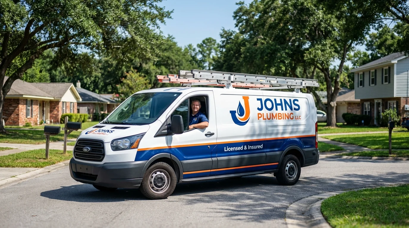 Johns Plumbing LLC service van in Arkansas City, AR
