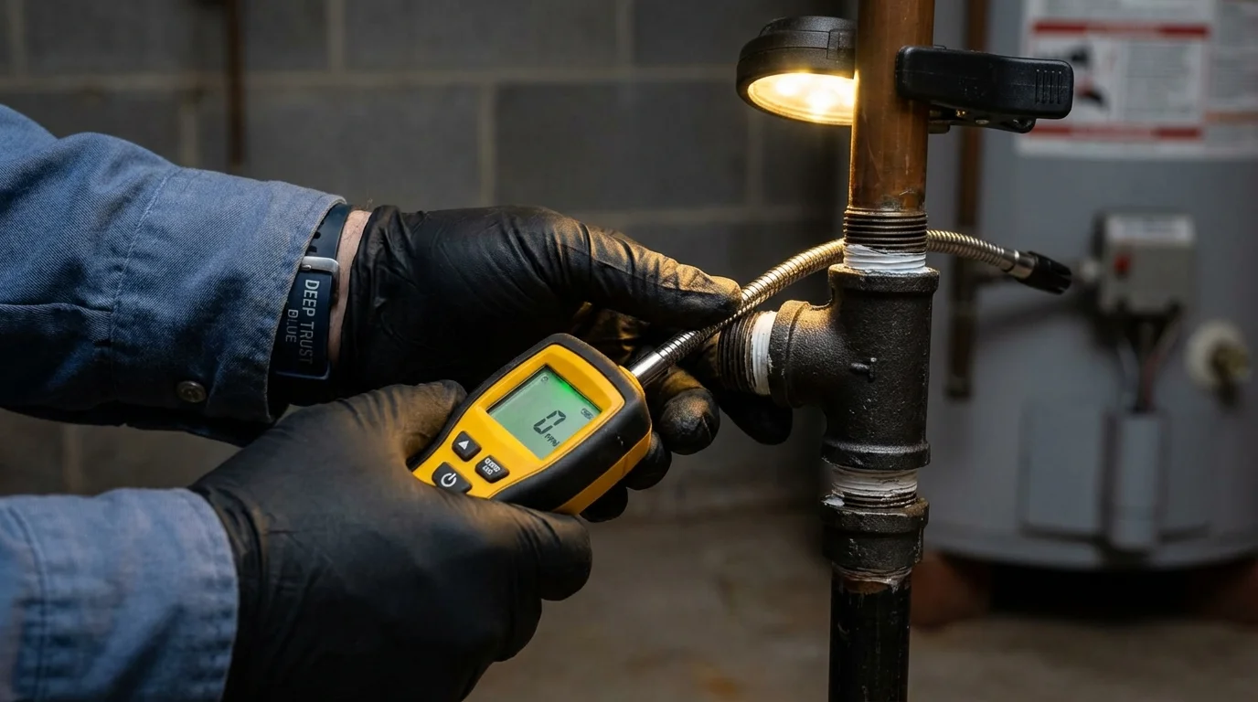 Gas leak detection with electronic sniffer by Johns Plumbing LLC in Arkansas City