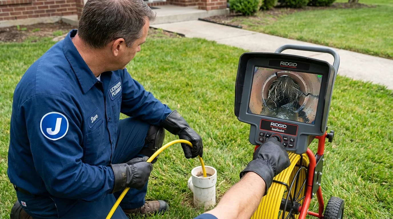 Sewer camera inspection being performed by Johns Plumbing LLC in Arkansas City